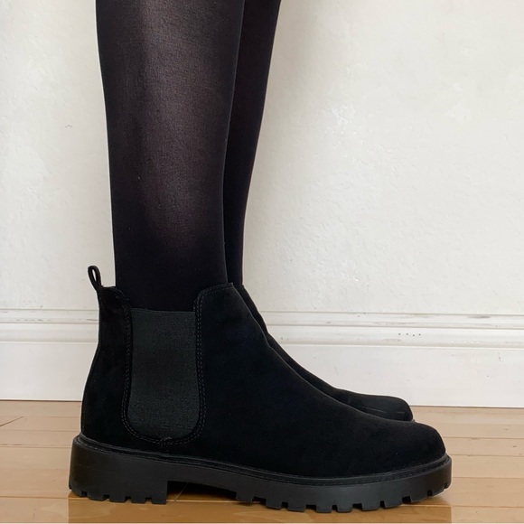 H&M Shoes Hm Black Faux Suede Chelsea Ankle Boots Poshmark